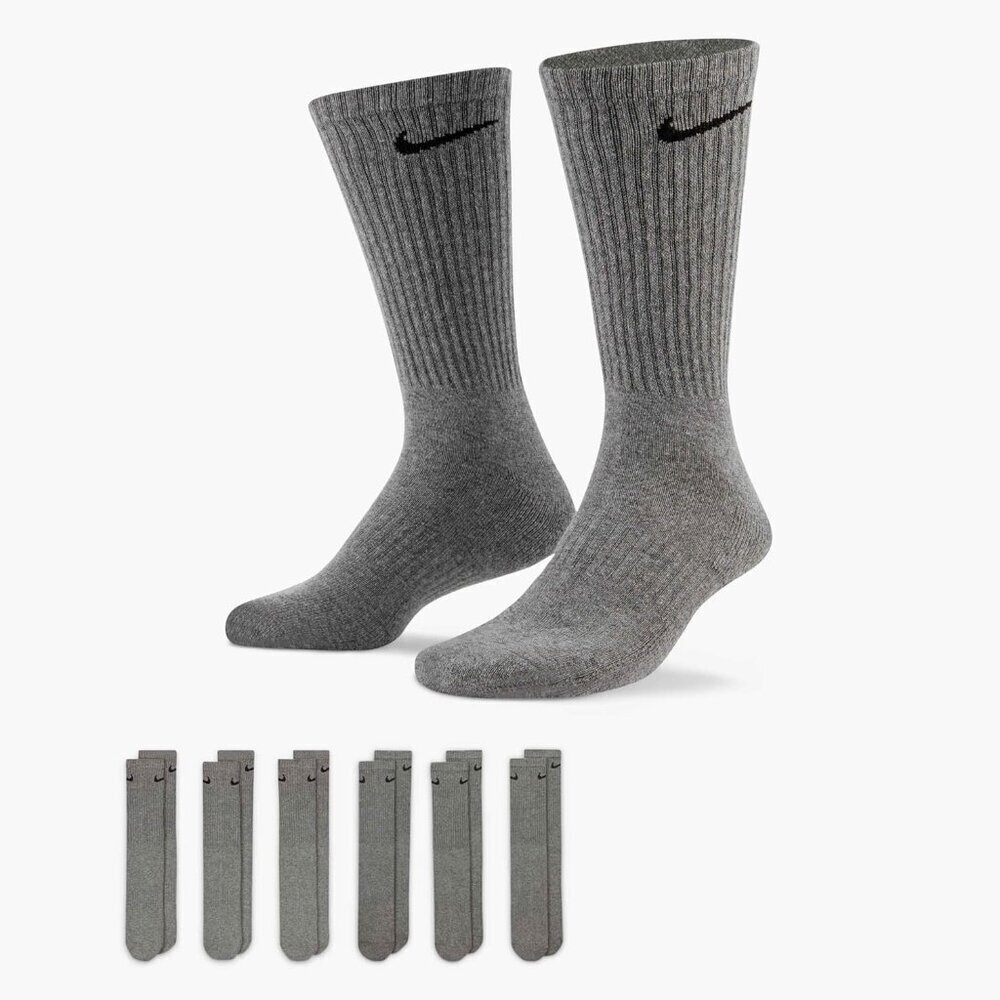 Nike Unisex Adult Everyday Cushioned Training Crew Socks 6 Pairs